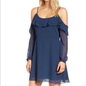 Cupcakes and Cashmere Blue Cold Shoulder Dress